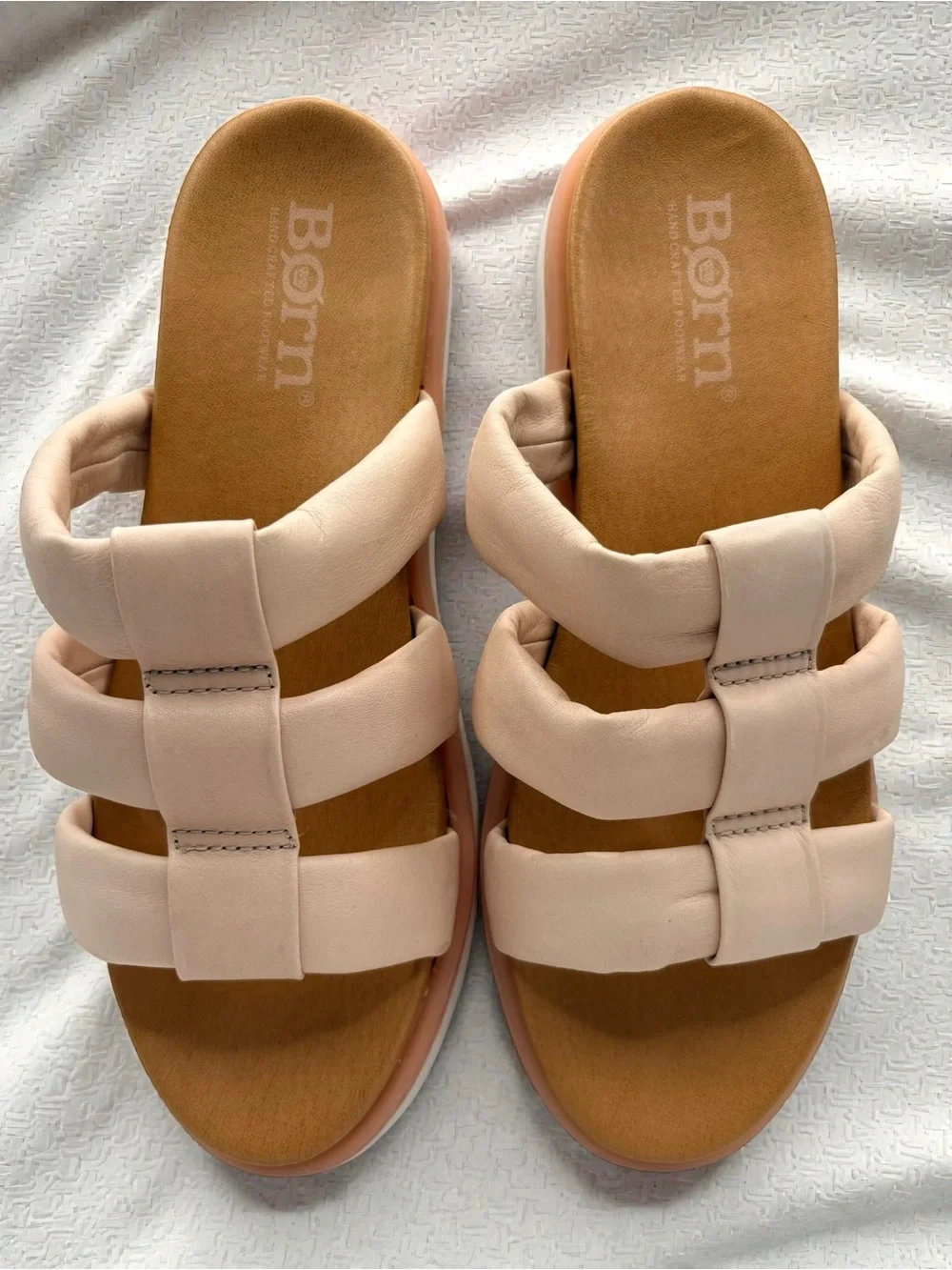 Born Khelli Leather Slide Sandals Women’s size 10M Blush Nude Comfort Slides